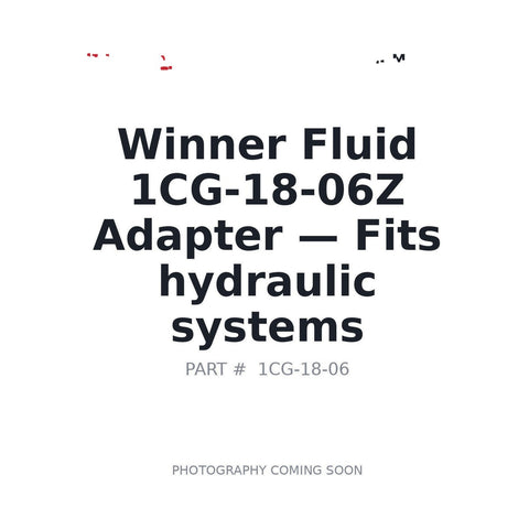 Winner Fluid 1CG-18-06 hydraulic adapter M18x1.5 to BSP G3/8 | construction mining agriculture | BC stock