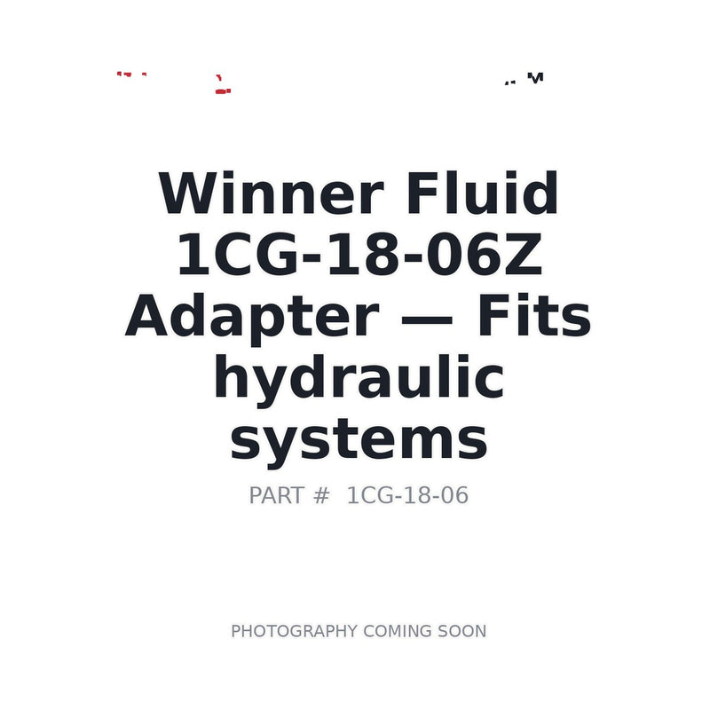 Winner Fluid 1CG-18-06 hydraulic adapter M18x1.5 to BSP G3/8 | construction mining agriculture | BC stock