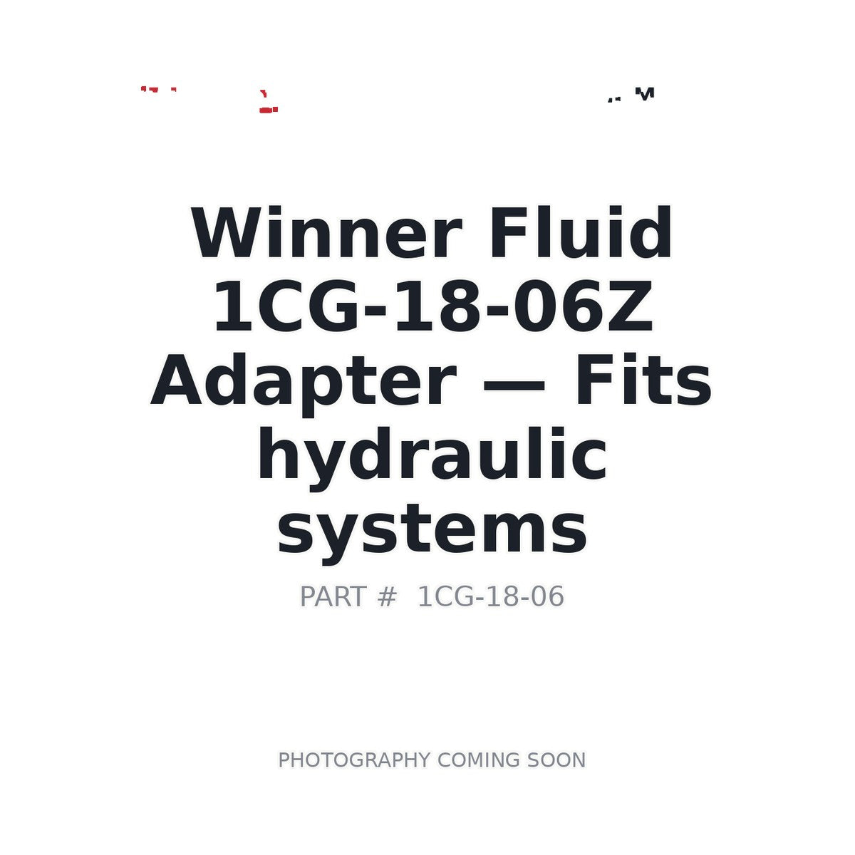 1CG-18-06Z Hydraulic Adapters