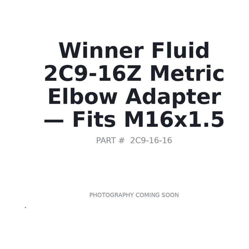 2C9-16Z Hydraulic Adapters