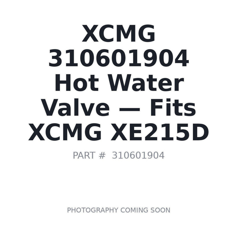 XCMG 310601904 Hot Water Valve for XE215D excavator