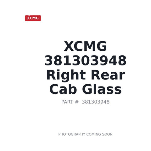 XCMG 381303948 Right Rear Cab Glass GR Motor Grader OEM-spec replacement