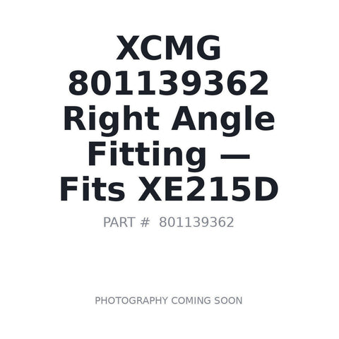 Genuine XCMG 801139362 Right Angle Hydraulic Fitting Assembly for XE215D XE370CA