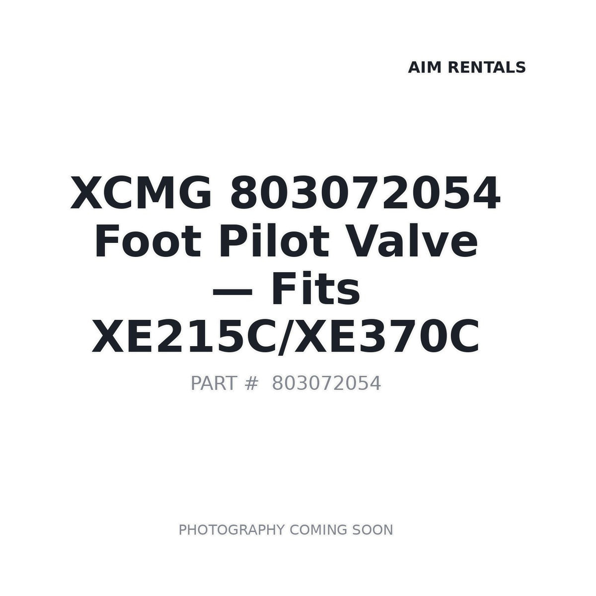 803072054 XCMG Hydraulic Valves