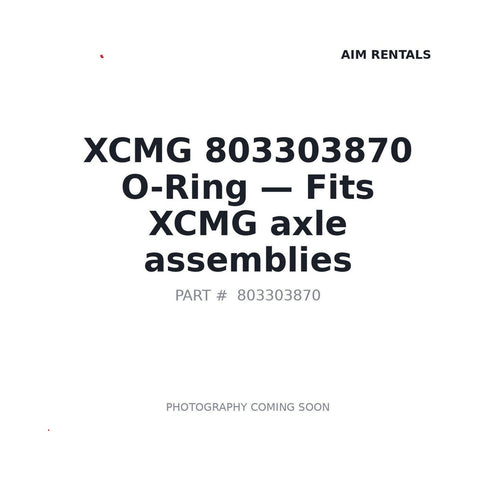 803303870 XCMG O-rings