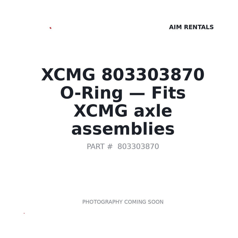803303870 XCMG O-rings