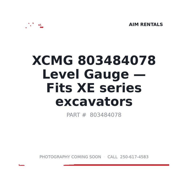 Genuine XCMG 803484078 YWJ-150A Liquid Level Gauge for XE215C XE225U Excavator
