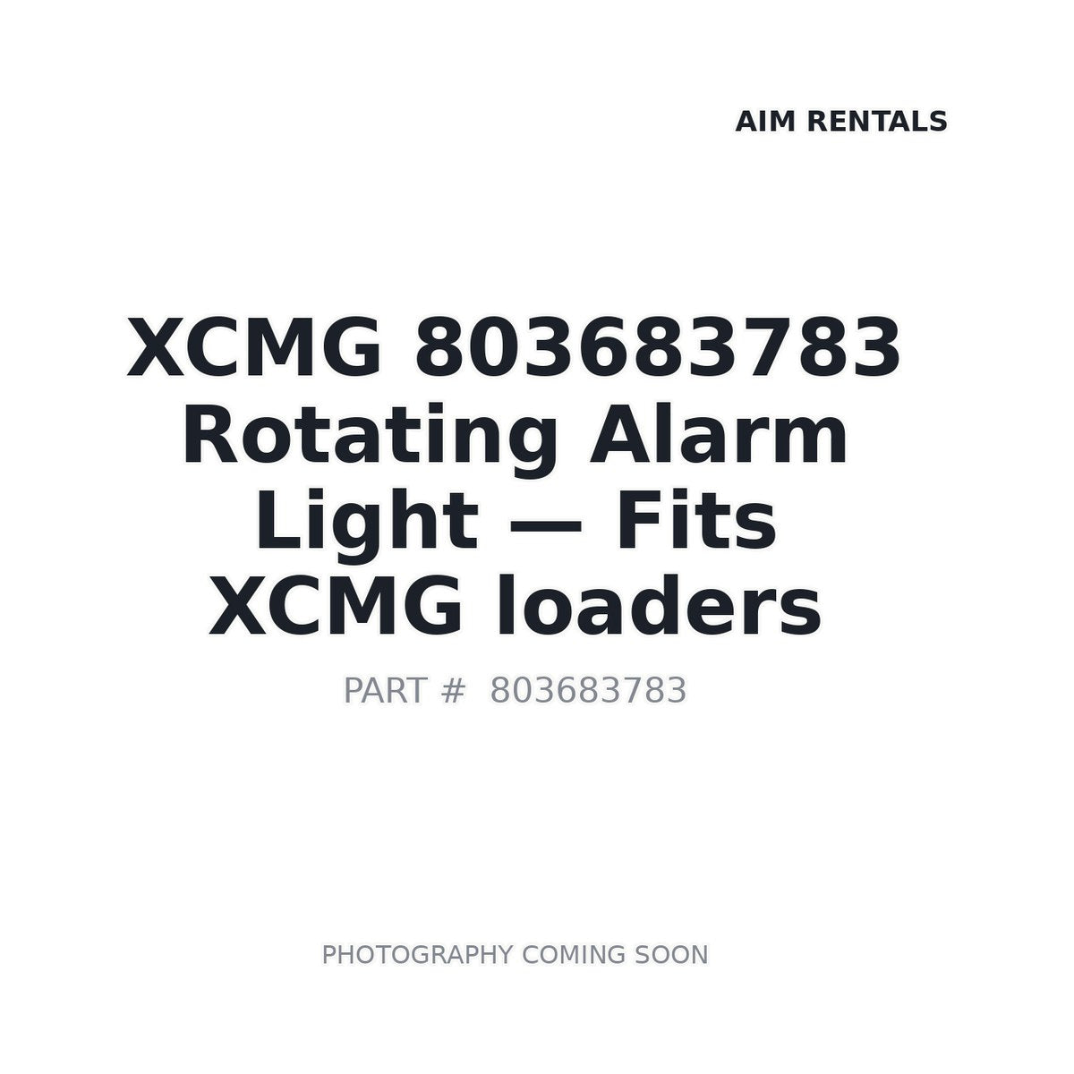 803683783 XCMG Electrical Lighting