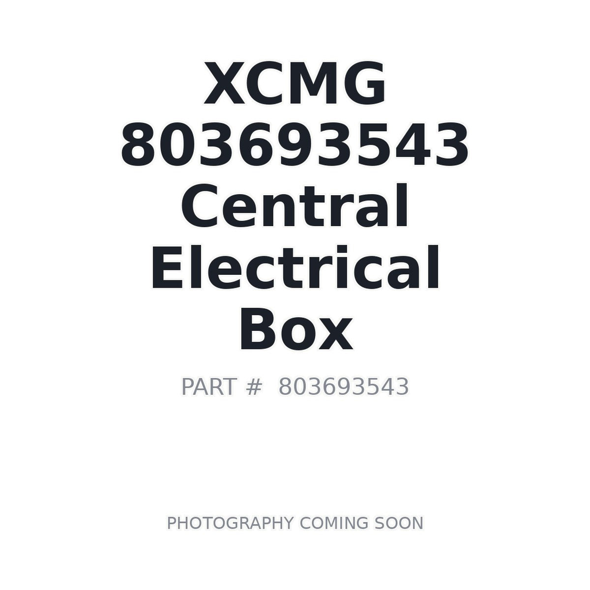 803693543 XCMG Central Electrical Box