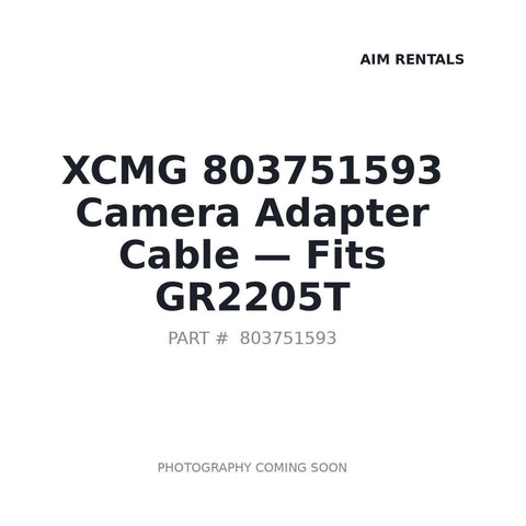Genuine XCMG 803751593 Camera Adapter Cable for GR Series Motor Graders