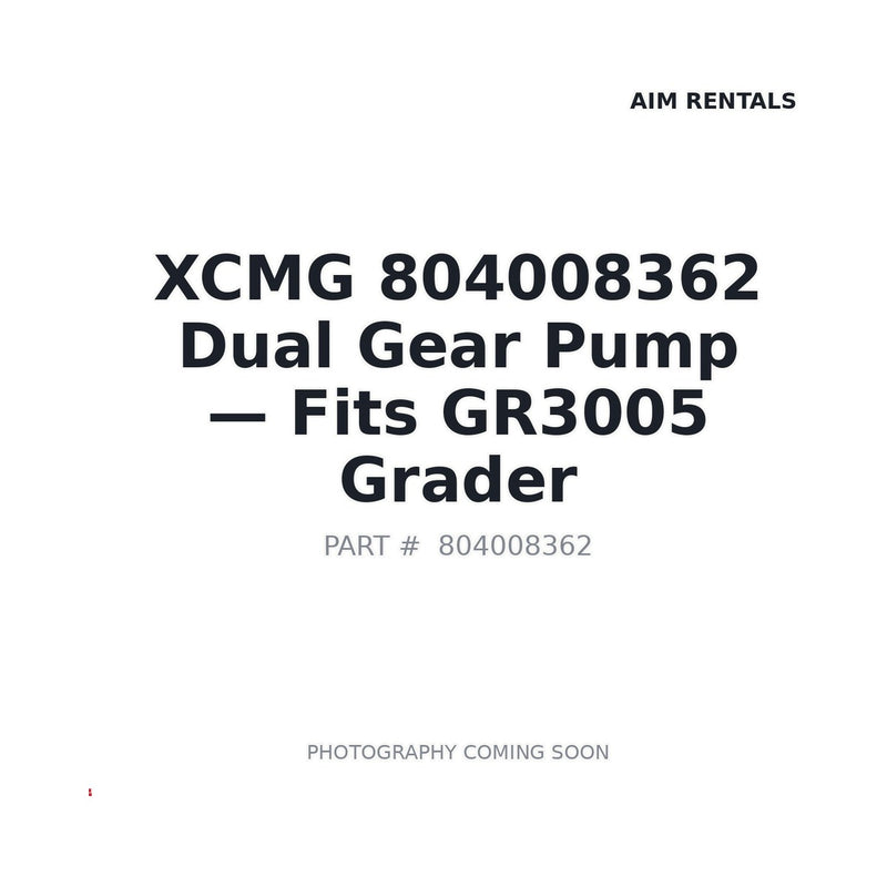 Genuine XCMG 804008362 Dual Gear Pump for GR3005 Motor Grader