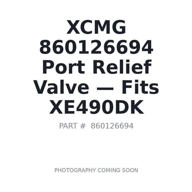 XCMG 860126694 Port Relief Valve for XE490D XE490DK Excavator