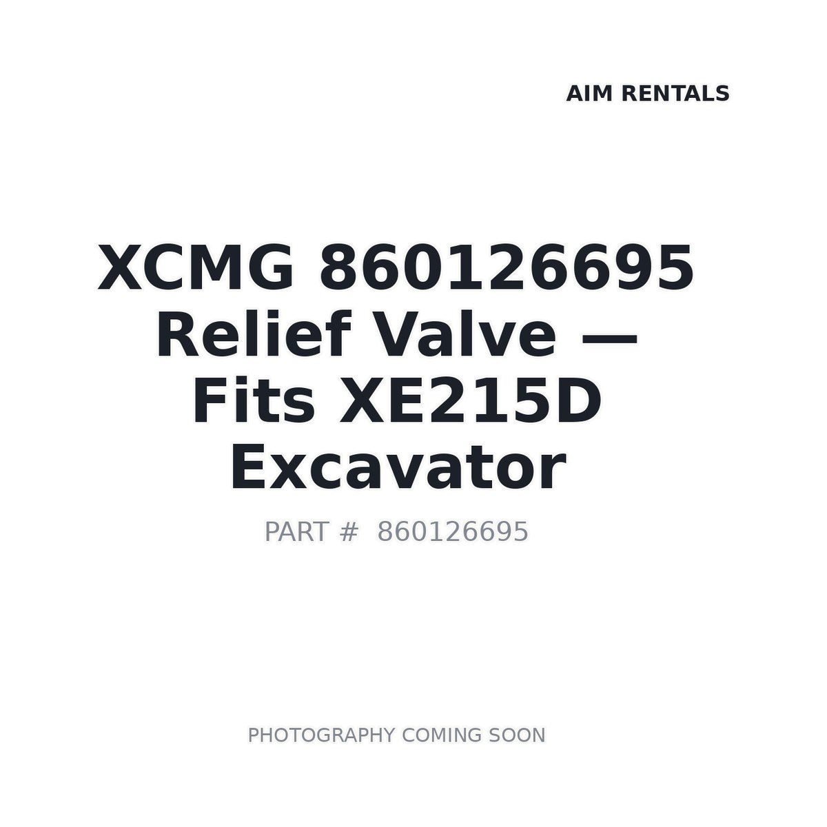 860126695 XCMG Hydraulic Valves